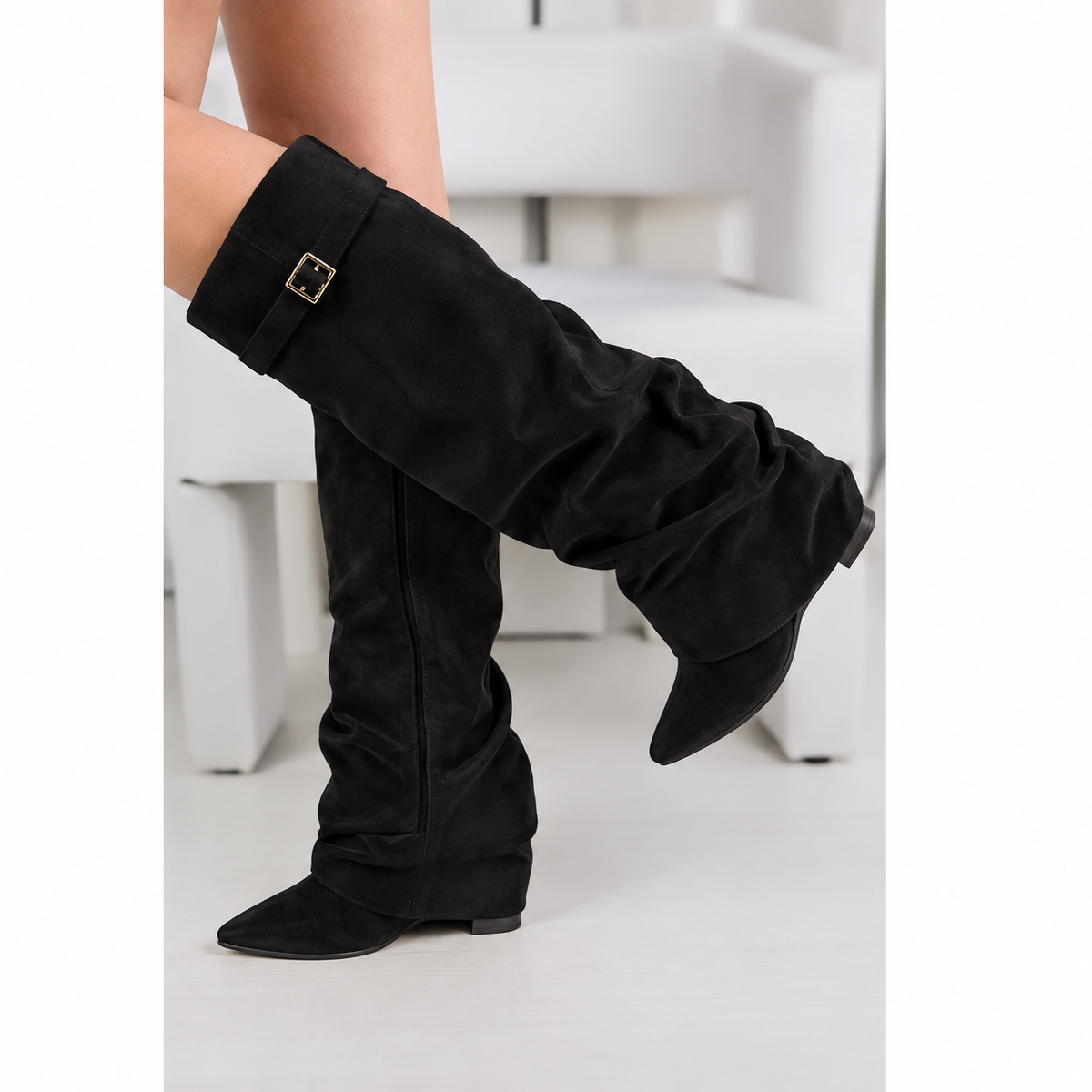 Black- Botas de Caña Alta y Punta Fina