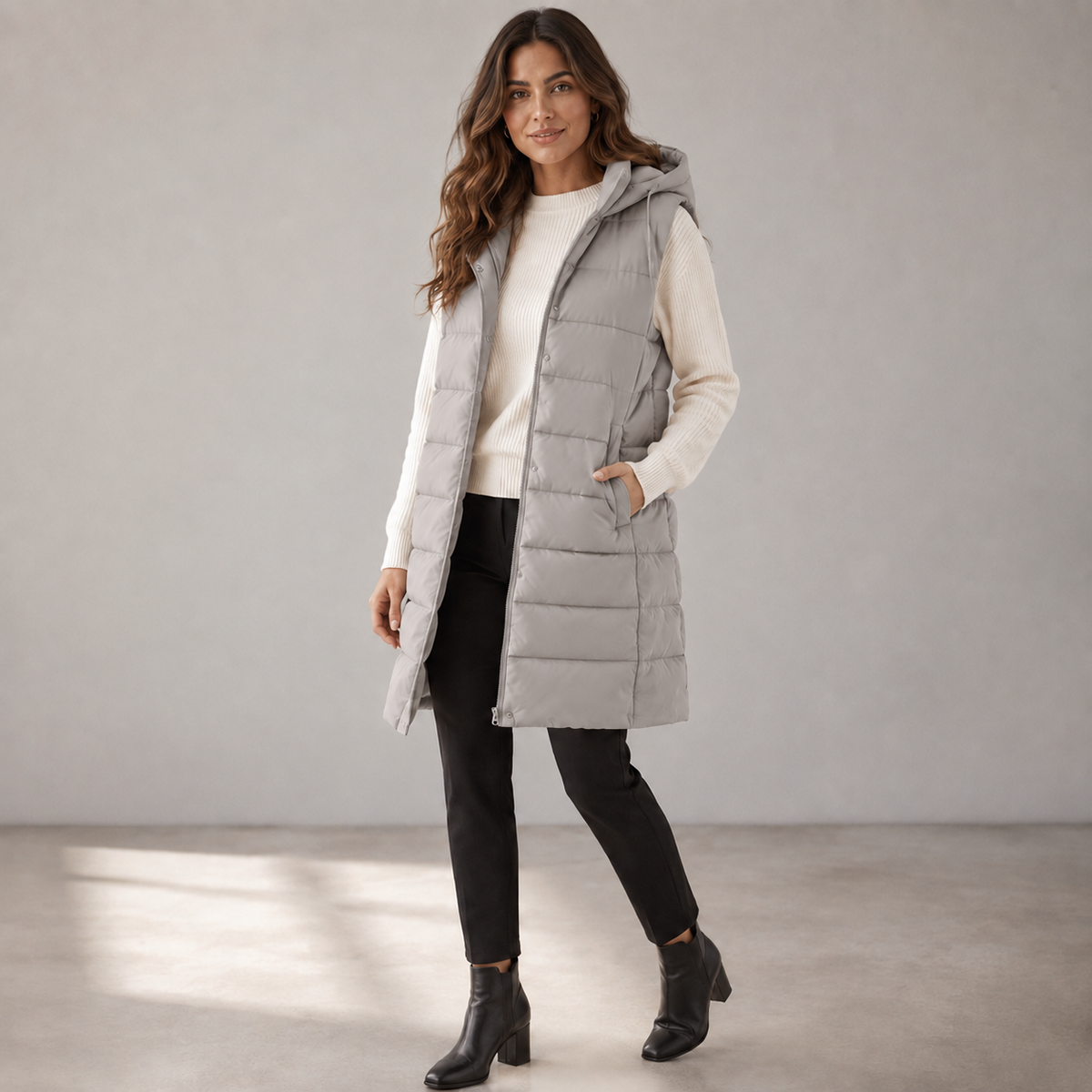 Valeria — Chaleco acolchado largo
