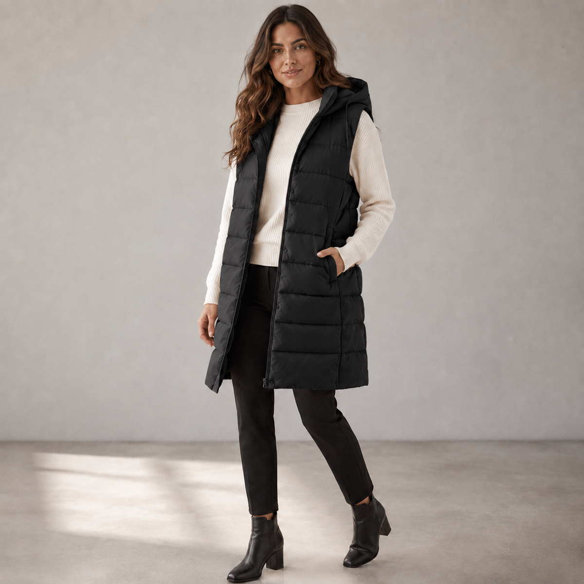 Valeria — Chaleco acolchado largo