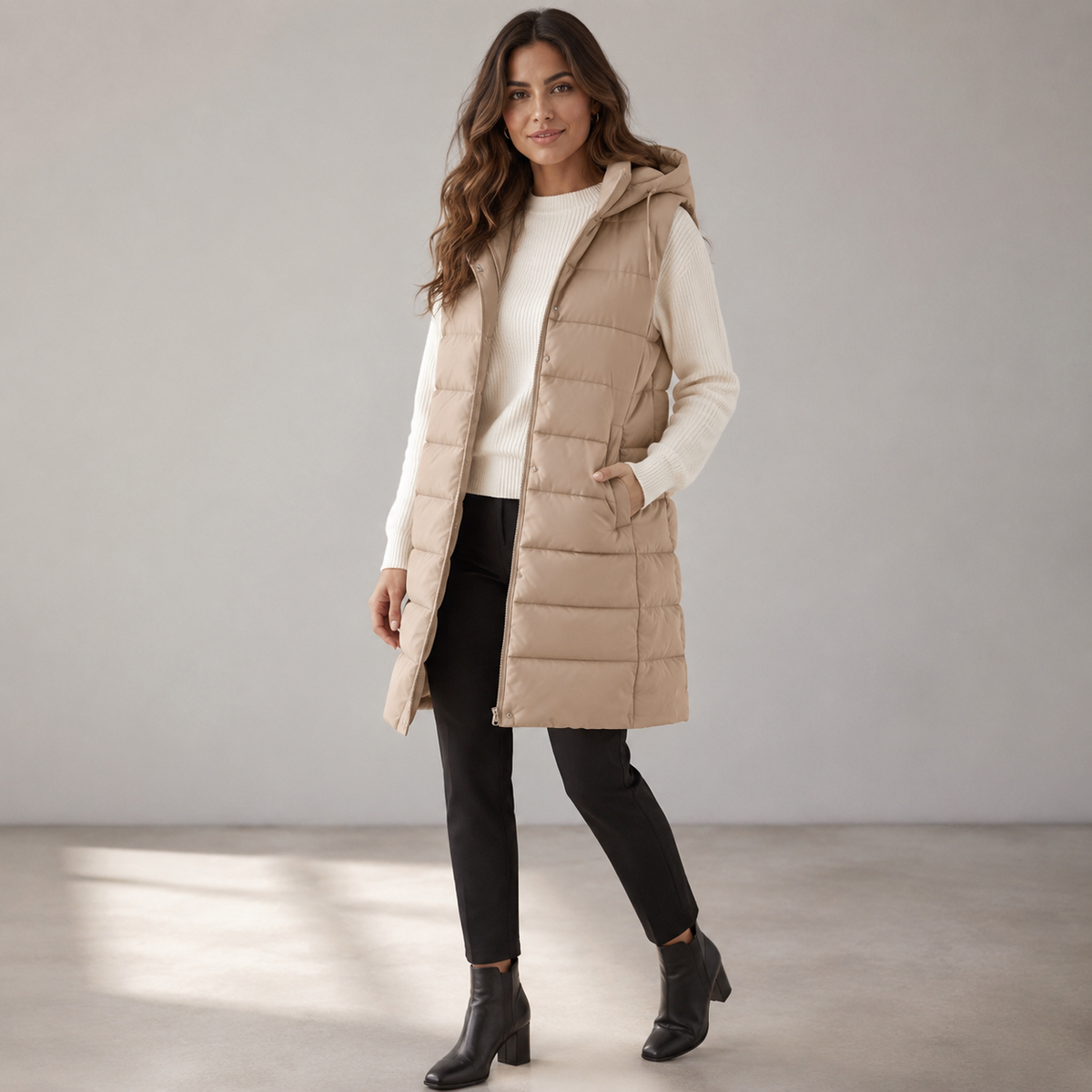 Valeria — Chaleco acolchado largo
