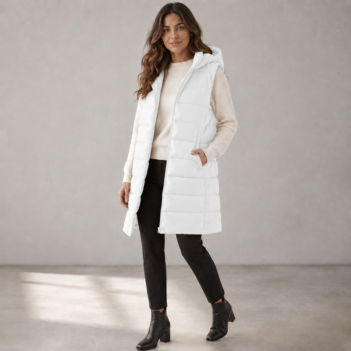 Valeria — Chaleco acolchado largo