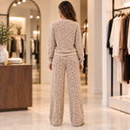 Conjunto de Punto Estampado Leopardo