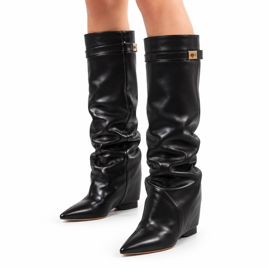 Doble Black - Botas de Caña Alta y Punta Fina