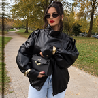 Chaqueta Oversize Efecto Piel