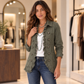 Chaqueta camisera con volantes